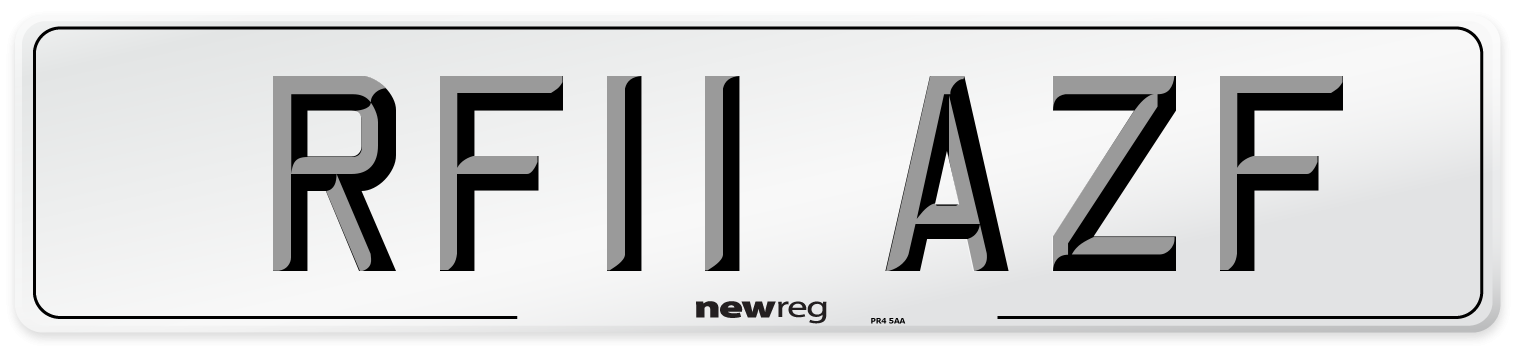 RF11 AZF Number Plate from New Reg